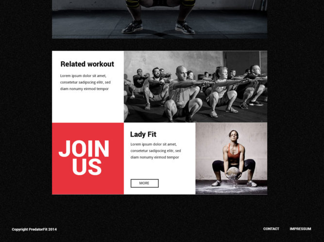 Kollage aus Gruppen-Workout, Lady Fit Programm und Call-to-Action „Join Us“.